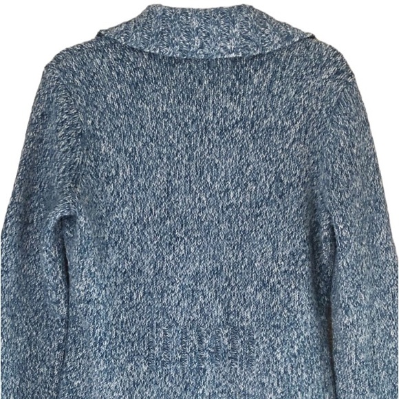 Y2K Jones New York Blue Knitted Collared Jacket With Pockets, Size Medium - Picture 10 of 16